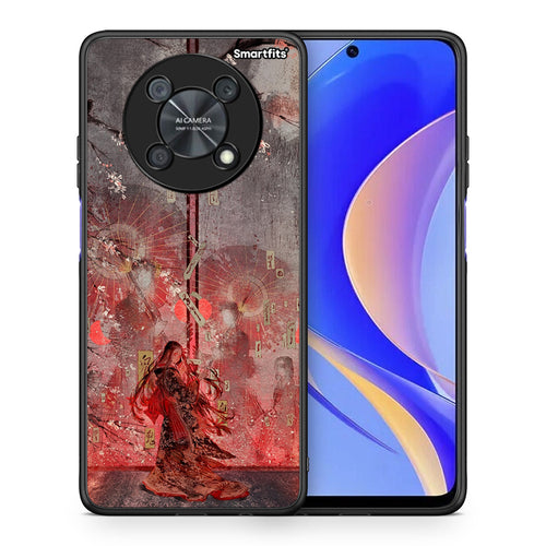 Θήκη Huawei Nova Y90 Nezuko Kamado από τη Smartfits με σχέδιο στο πίσω μέρος και μαύρο περίβλημα | Huawei Nova Y90 Nezuko Kamado case with colorful back and black bezels