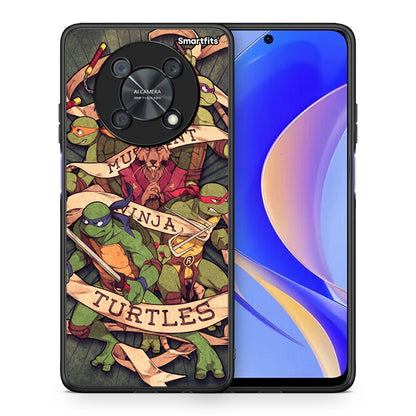 Θήκη Huawei Nova Y90 Ninja Turtles από τη Smartfits με σχέδιο στο πίσω μέρος και μαύρο περίβλημα | Huawei Nova Y90 Ninja Turtles case with colorful back and black bezels