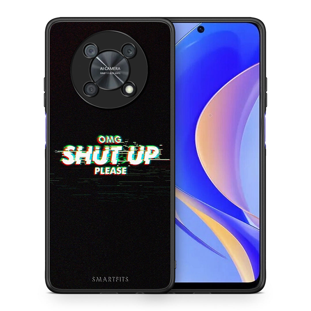 Θήκη Huawei Nova Y90 OMG ShutUp από τη Smartfits με σχέδιο στο πίσω μέρος και μαύρο περίβλημα | Huawei Nova Y90 OMG ShutUp case with colorful back and black bezels