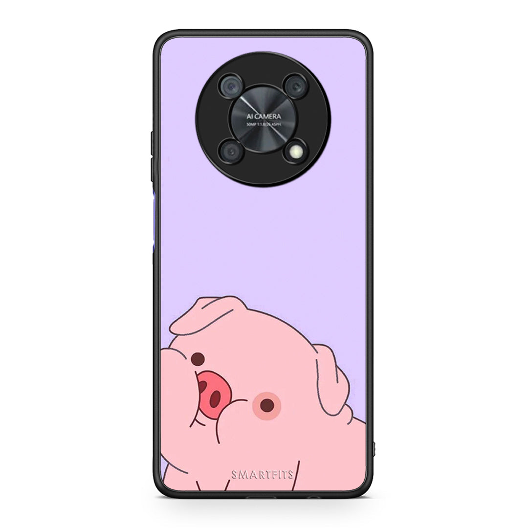 Huawei Nova Y90 Pig Love 2 Θήκη Αγίου Βαλεντίνου από τη Smartfits με σχέδιο στο πίσω μέρος και μαύρο περίβλημα | Smartphone case with colorful back and black bezels by Smartfits