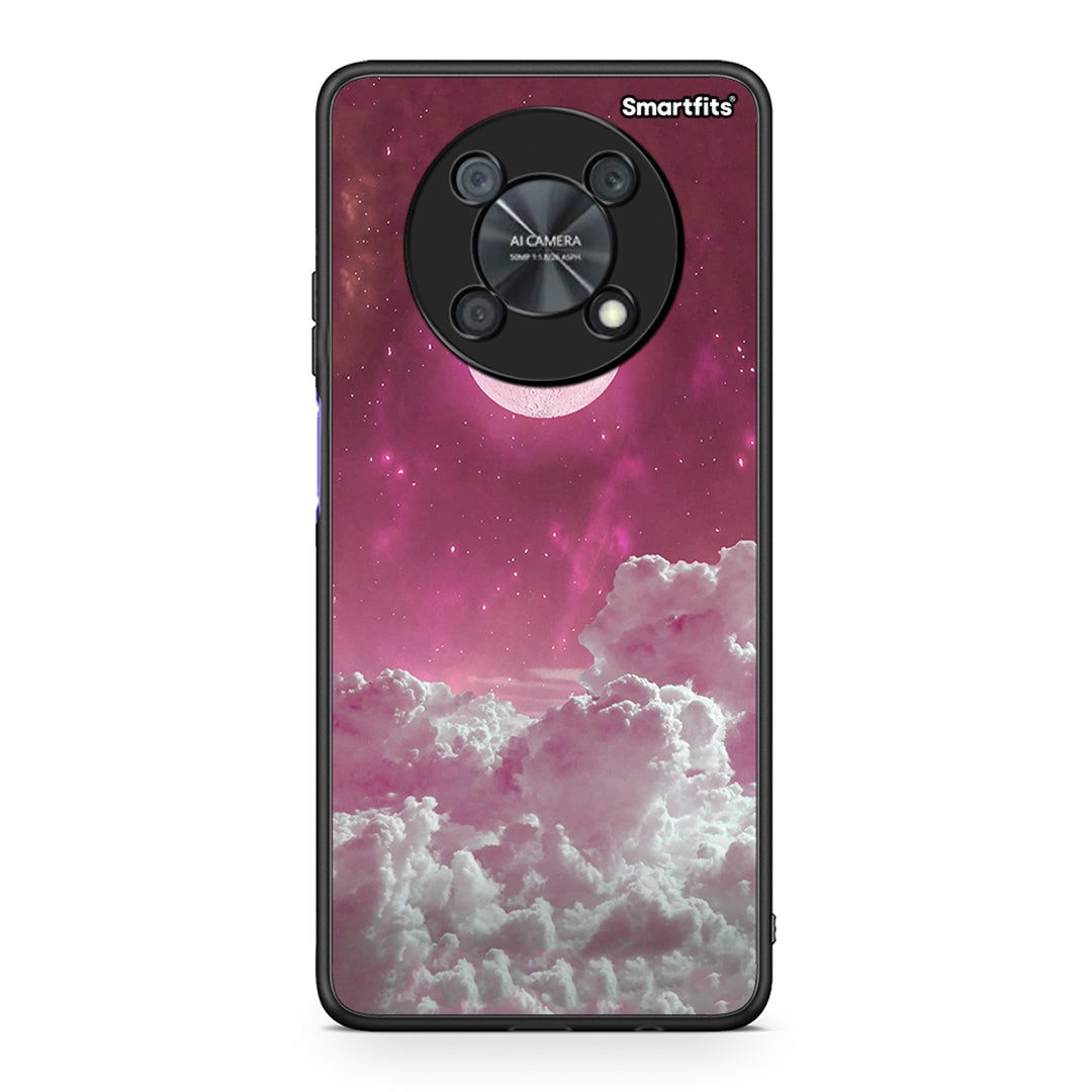 Huawei Nova Y90 Pink Moon θήκη από τη Smartfits με σχέδιο στο πίσω μέρος και μαύρο περίβλημα | Smartphone case with colorful back and black bezels by Smartfits