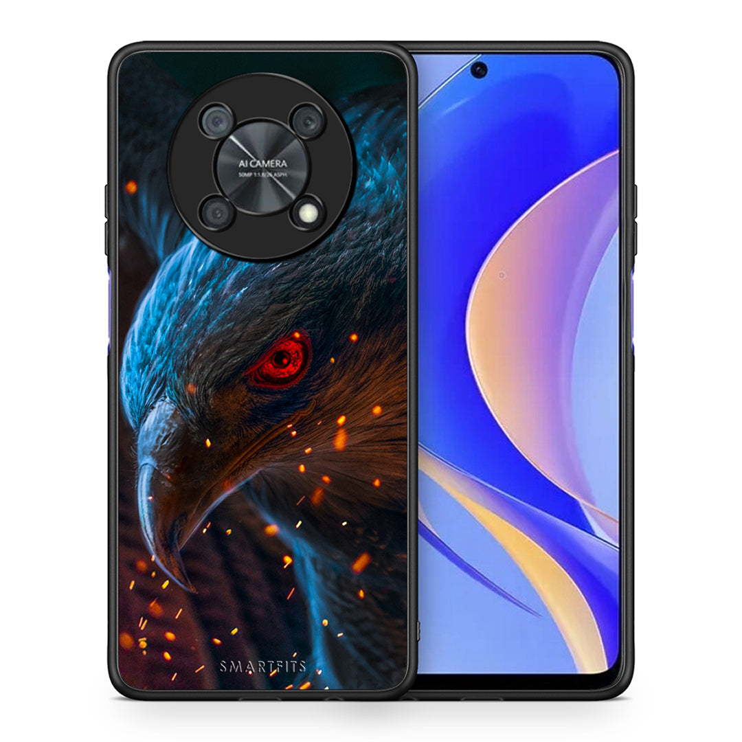 Θήκη Huawei Nova Y90 Eagle PopArt από τη Smartfits με σχέδιο στο πίσω μέρος και μαύρο περίβλημα | Huawei Nova Y90 Eagle PopArt case with colorful back and black bezels