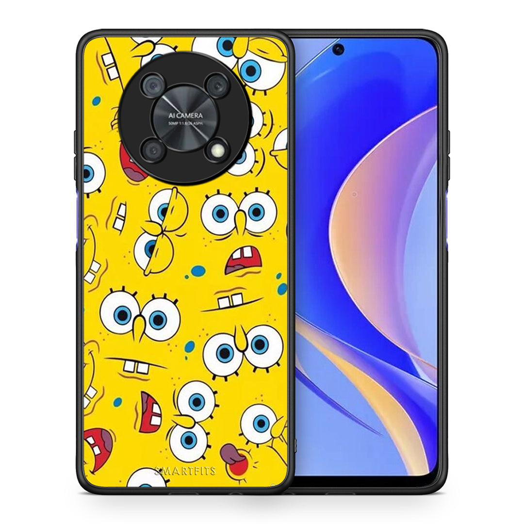 Θήκη Huawei Nova Y90 Sponge PopArt από τη Smartfits με σχέδιο στο πίσω μέρος και μαύρο περίβλημα | Huawei Nova Y90 Sponge PopArt case with colorful back and black bezels