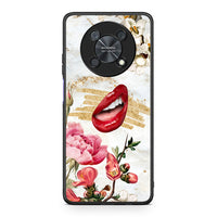 Thumbnail for Huawei Nova Y90 Red Lips θήκη από τη Smartfits με σχέδιο στο πίσω μέρος και μαύρο περίβλημα | Smartphone case with colorful back and black bezels by Smartfits