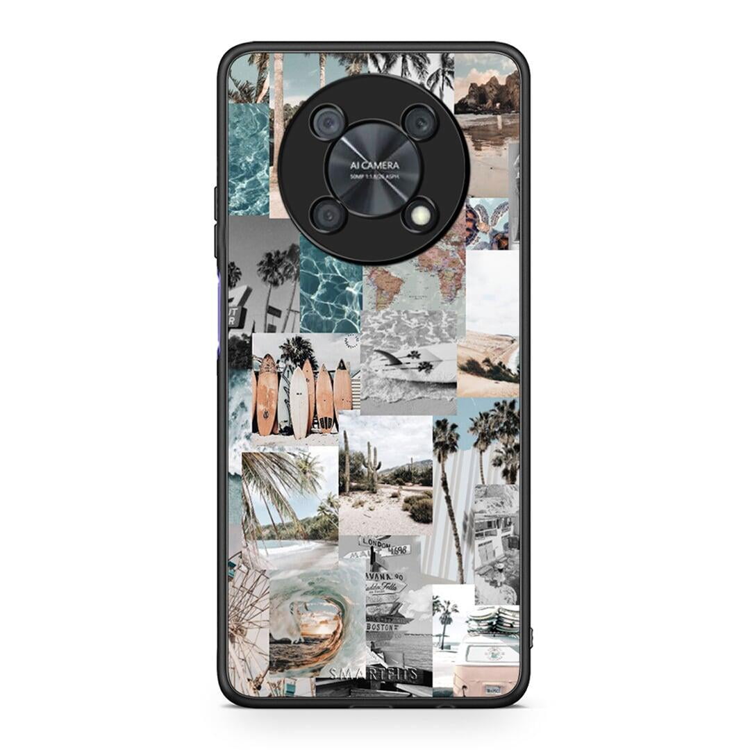 Huawei Nova Y90 Retro Beach Life Θήκη από τη Smartfits με σχέδιο στο πίσω μέρος και μαύρο περίβλημα | Smartphone case with colorful back and black bezels by Smartfits
