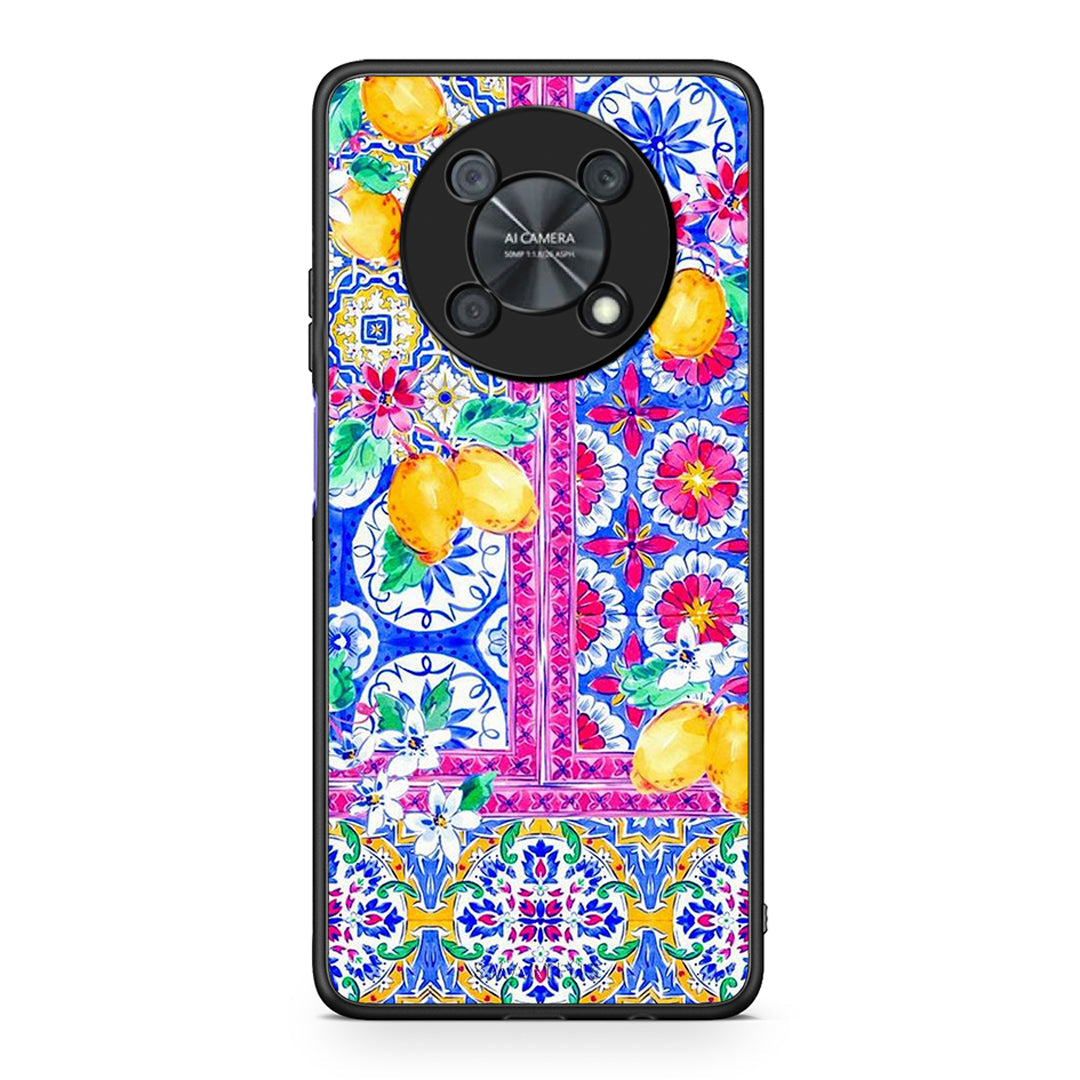 Huawei Nova Y90 Retro Spring θήκη από τη Smartfits με σχέδιο στο πίσω μέρος και μαύρο περίβλημα | Smartphone case with colorful back and black bezels by Smartfits