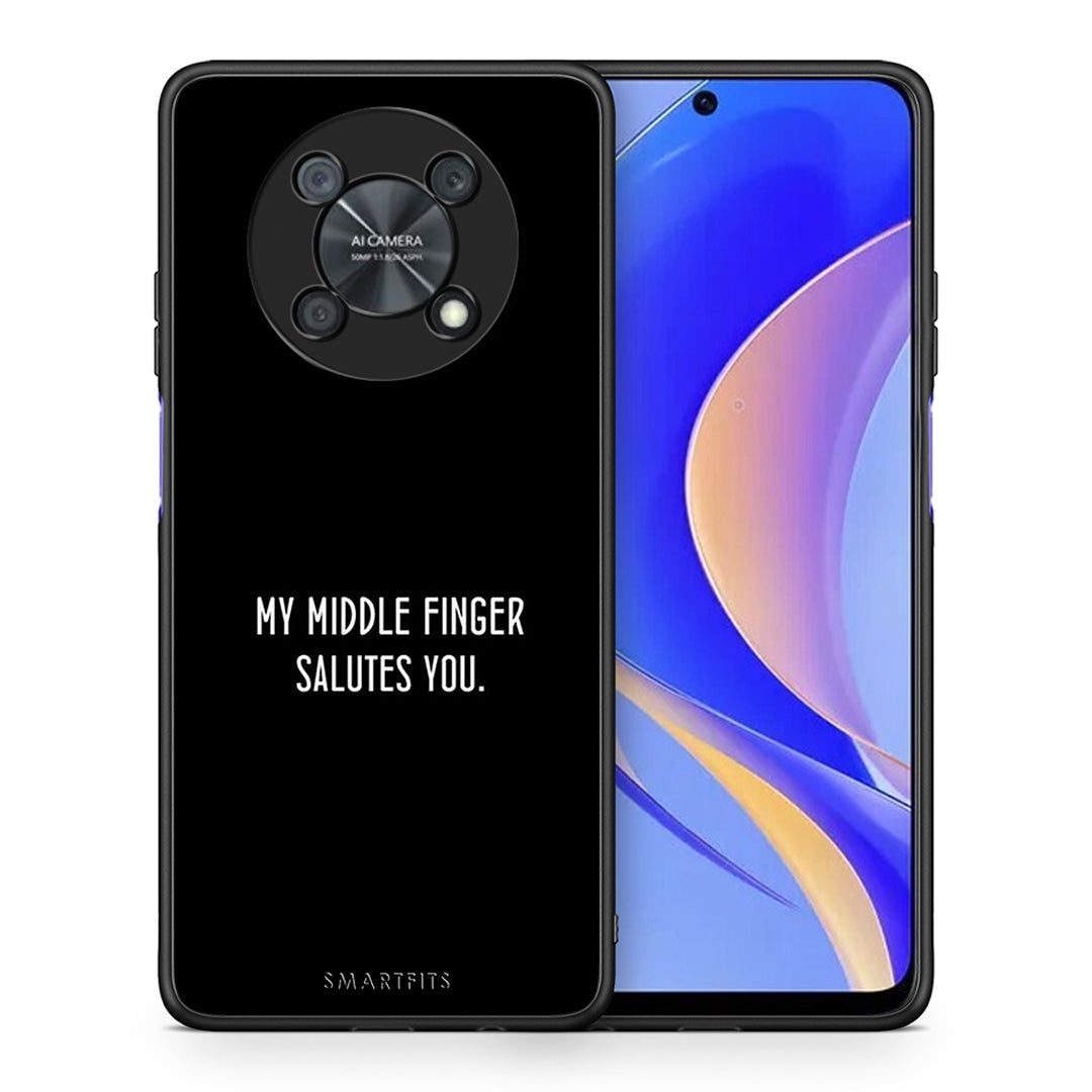 Θήκη Huawei Nova Y90 Salute από τη Smartfits με σχέδιο στο πίσω μέρος και μαύρο περίβλημα | Huawei Nova Y90 Salute case with colorful back and black bezels