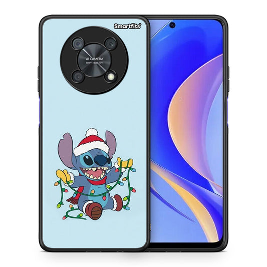 Θήκη Huawei Nova Y90 Santa Stich από τη Smartfits με σχέδιο στο πίσω μέρος και μαύρο περίβλημα | Huawei Nova Y90 Santa Stich case with colorful back and black bezels
