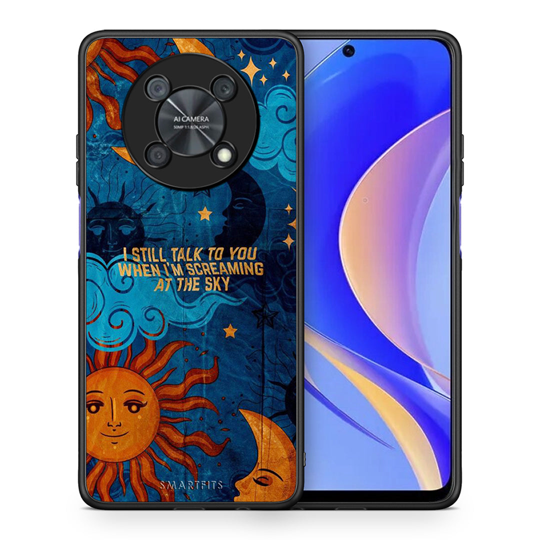 Θήκη Huawei Nova Y90 Screaming Sky από τη Smartfits με σχέδιο στο πίσω μέρος και μαύρο περίβλημα | Huawei Nova Y90 Screaming Sky case with colorful back and black bezels