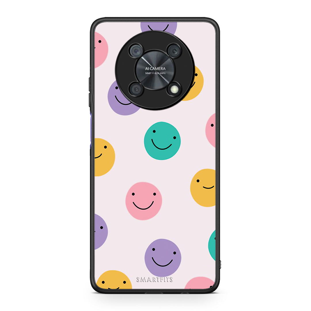 Huawei Nova Y90 Smiley Faces θήκη από τη Smartfits με σχέδιο στο πίσω μέρος και μαύρο περίβλημα | Smartphone case with colorful back and black bezels by Smartfits