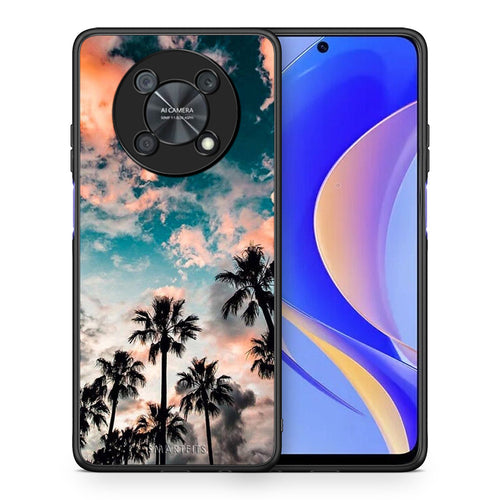 Θήκη Huawei Nova Y90 Sky Summer από τη Smartfits με σχέδιο στο πίσω μέρος και μαύρο περίβλημα | Huawei Nova Y90 Sky Summer case with colorful back and black bezels