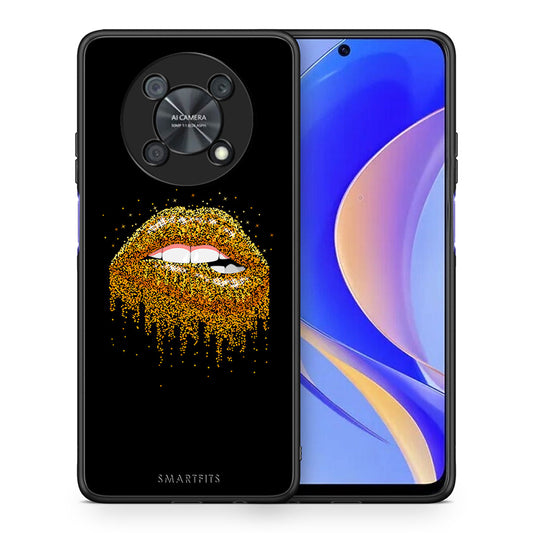 Θήκη Huawei Nova Y90 Golden Valentine από τη Smartfits με σχέδιο στο πίσω μέρος και μαύρο περίβλημα | Huawei Nova Y90 Golden Valentine case with colorful back and black bezels