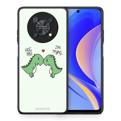 Θήκη Huawei Nova Y90 Rex Valentine από τη Smartfits με σχέδιο στο πίσω μέρος και μαύρο περίβλημα | Huawei Nova Y90 Rex Valentine case with colorful back and black bezels