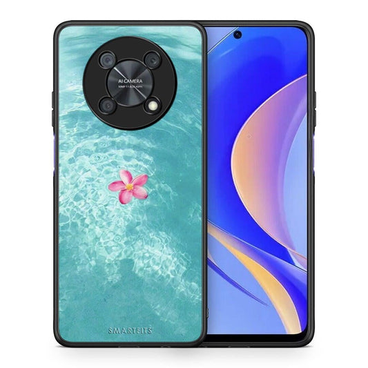 Θήκη Huawei Nova Y90 Water Flower από τη Smartfits με σχέδιο στο πίσω μέρος και μαύρο περίβλημα | Huawei Nova Y90 Water Flower case with colorful back and black bezels