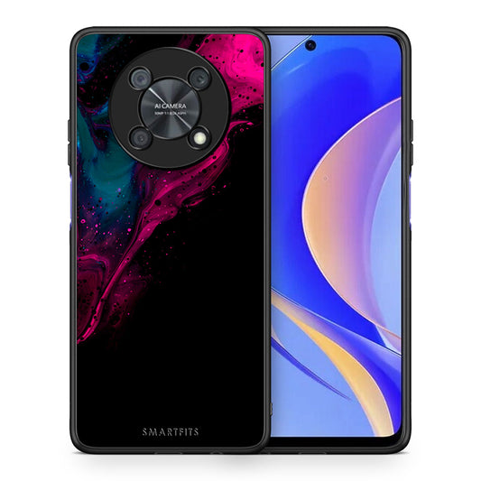 Θήκη Huawei Nova Y90 Pink Black Watercolor από τη Smartfits με σχέδιο στο πίσω μέρος και μαύρο περίβλημα | Huawei Nova Y90 Pink Black Watercolor case with colorful back and black bezels