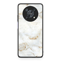 Thumbnail for Huawei Nova Y90 White Gold Marble θήκη από τη Smartfits με σχέδιο στο πίσω μέρος και μαύρο περίβλημα | Smartphone case with colorful back and black bezels by Smartfits