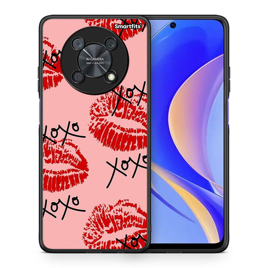 Θήκη Huawei Nova Y90 XOXO Lips από τη Smartfits με σχέδιο στο πίσω μέρος και μαύρο περίβλημα | Huawei Nova Y90 XOXO Lips case with colorful back and black bezels