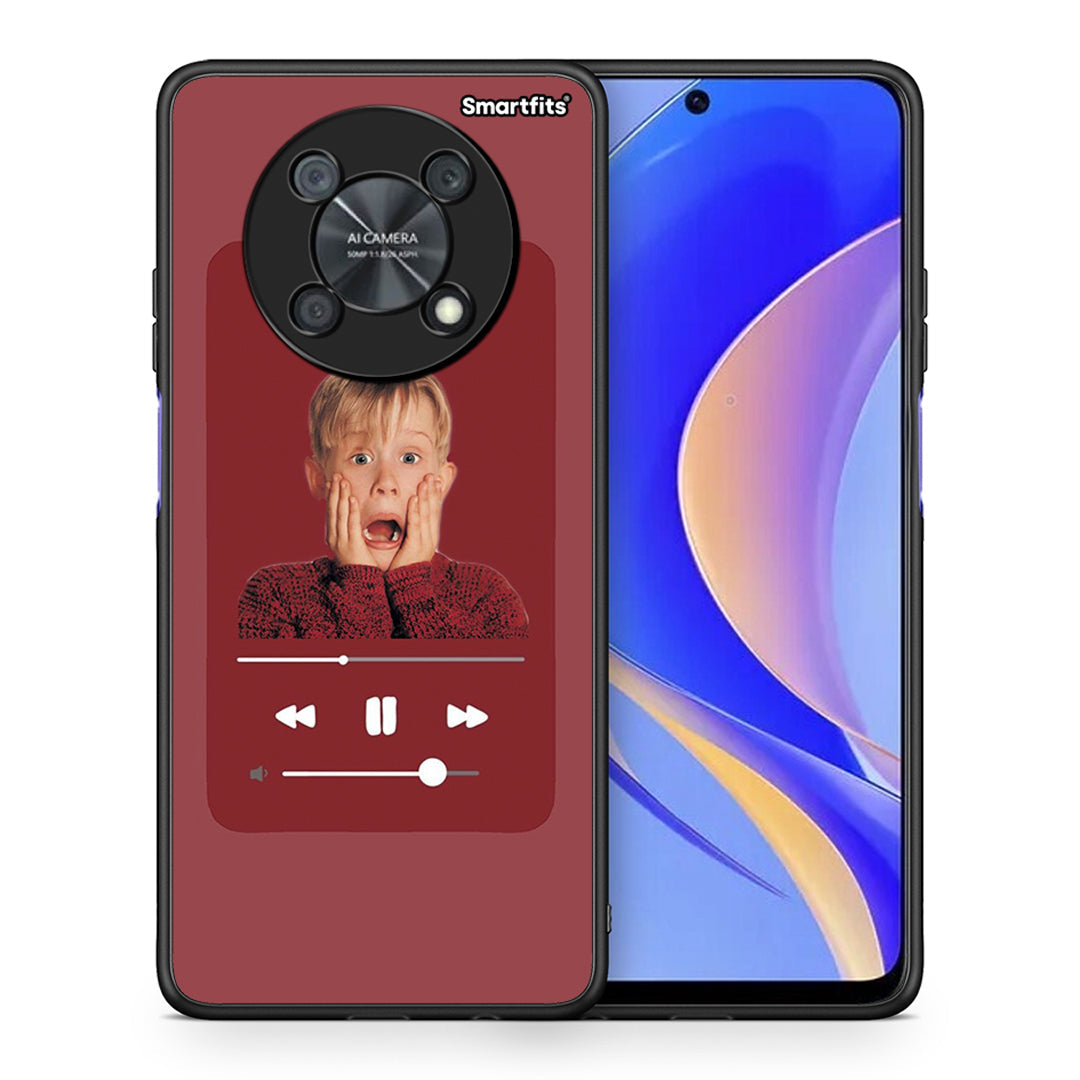 Θήκη Huawei Nova Y90 Xmas Alone Music από τη Smartfits με σχέδιο στο πίσω μέρος και μαύρο περίβλημα | Huawei Nova Y90 Xmas Alone Music case with colorful back and black bezels