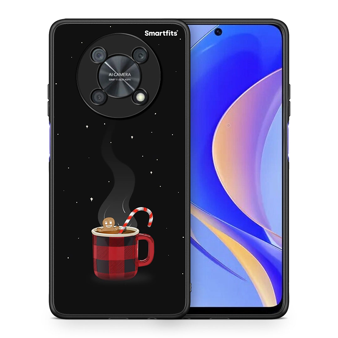 Θήκη Huawei Nova Y90 Xmas Bathing από τη Smartfits με σχέδιο στο πίσω μέρος και μαύρο περίβλημα | Huawei Nova Y90 Xmas Bathing case with colorful back and black bezels