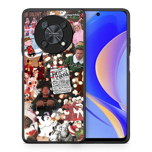 Θήκη Huawei Nova Y90 Xmas Movies από τη Smartfits με σχέδιο στο πίσω μέρος και μαύρο περίβλημα | Huawei Nova Y90 Xmas Movies case with colorful back and black bezels