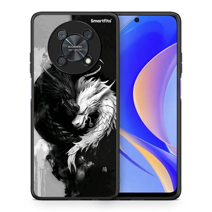 Θήκη Huawei Nova Y90 Yin Yang από τη Smartfits με σχέδιο στο πίσω μέρος και μαύρο περίβλημα | Huawei Nova Y90 Yin Yang case with colorful back and black bezels