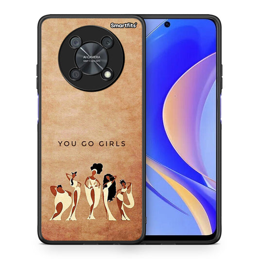 Θήκη Huawei Nova Y90 You Go Girl από τη Smartfits με σχέδιο στο πίσω μέρος και μαύρο περίβλημα | Huawei Nova Y90 You Go Girl case with colorful back and black bezels