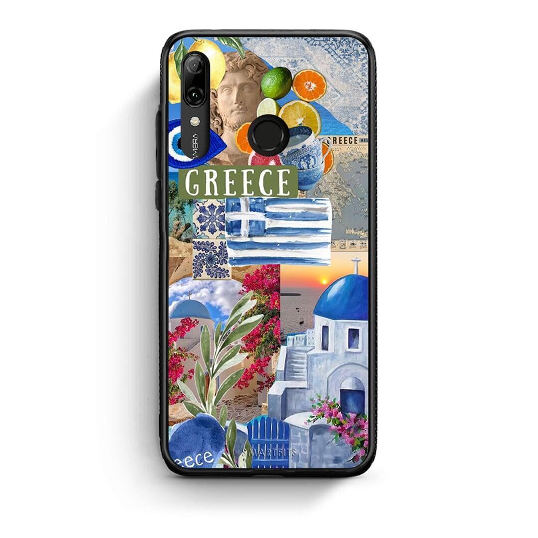 Huawei P Smart 2019 All Greek Θήκη από τη Smartfits με σχέδιο στο πίσω μέρος και μαύρο περίβλημα | Smartphone case with colorful back and black bezels by Smartfits