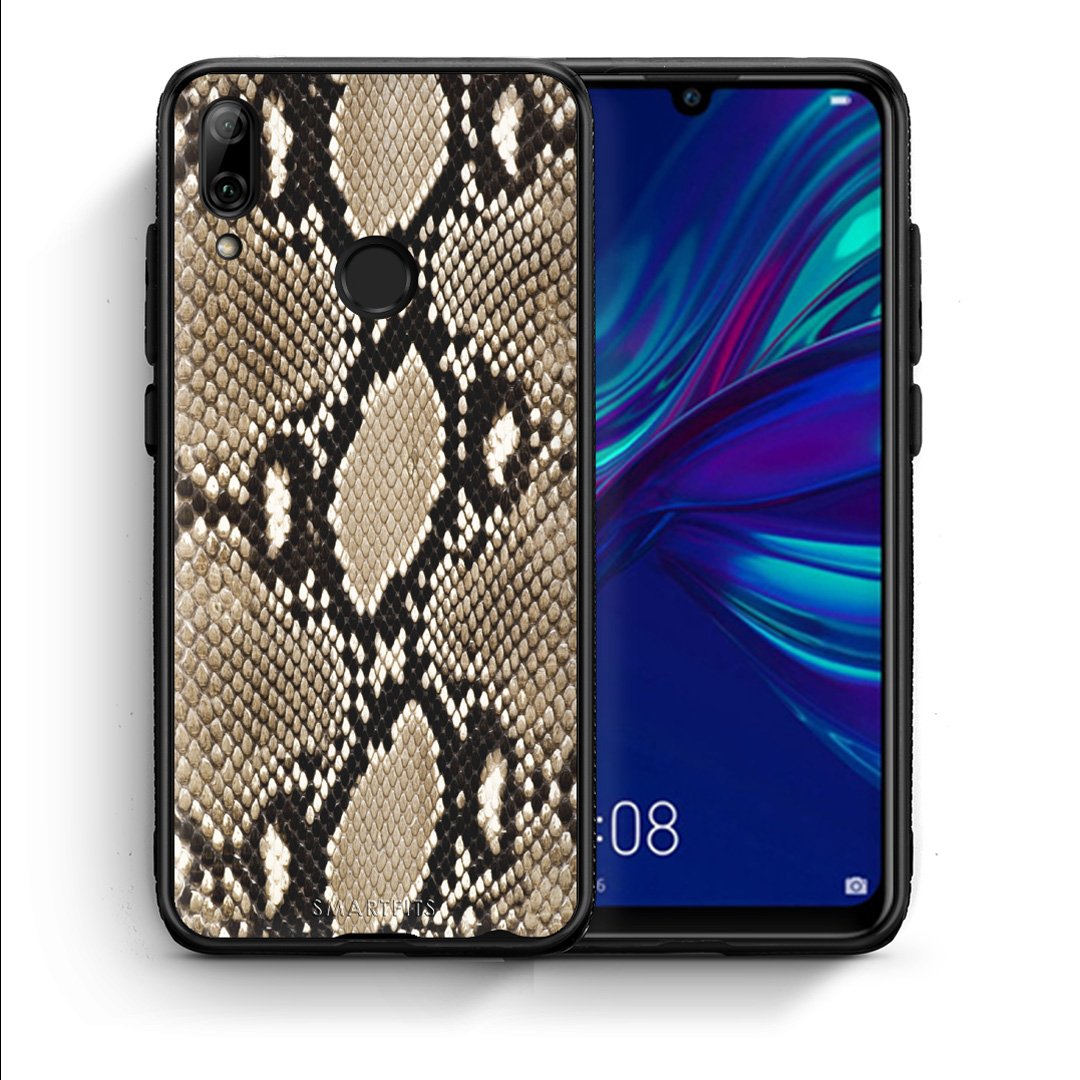 Θήκη Huawei P Smart 2019 Fashion Snake Animal από τη Smartfits με σχέδιο στο πίσω μέρος και μαύρο περίβλημα | Huawei P Smart 2019 Fashion Snake Animal case with colorful back and black bezels