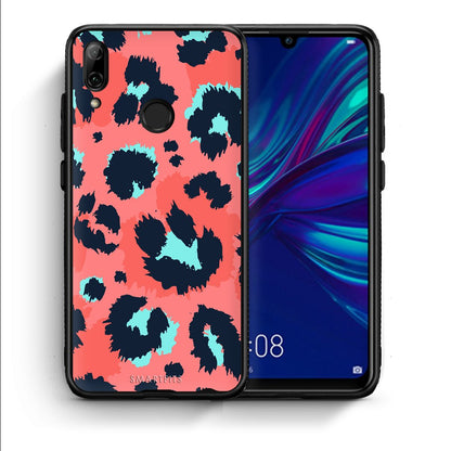 Θήκη Huawei P Smart 2019 Pink Leopard Animal από τη Smartfits με σχέδιο στο πίσω μέρος και μαύρο περίβλημα | Huawei P Smart 2019 Pink Leopard Animal case with colorful back and black bezels