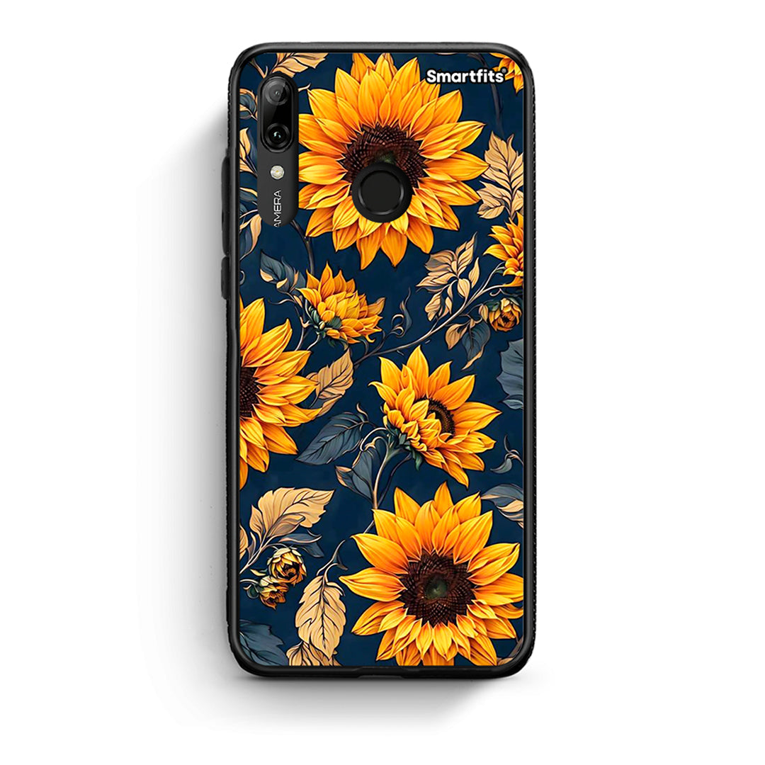 Huawei P Smart 2019 Autumn Sunflowers Θήκη από τη Smartfits με σχέδιο στο πίσω μέρος και μαύρο περίβλημα | Smartphone case with colorful back and black bezels by Smartfits