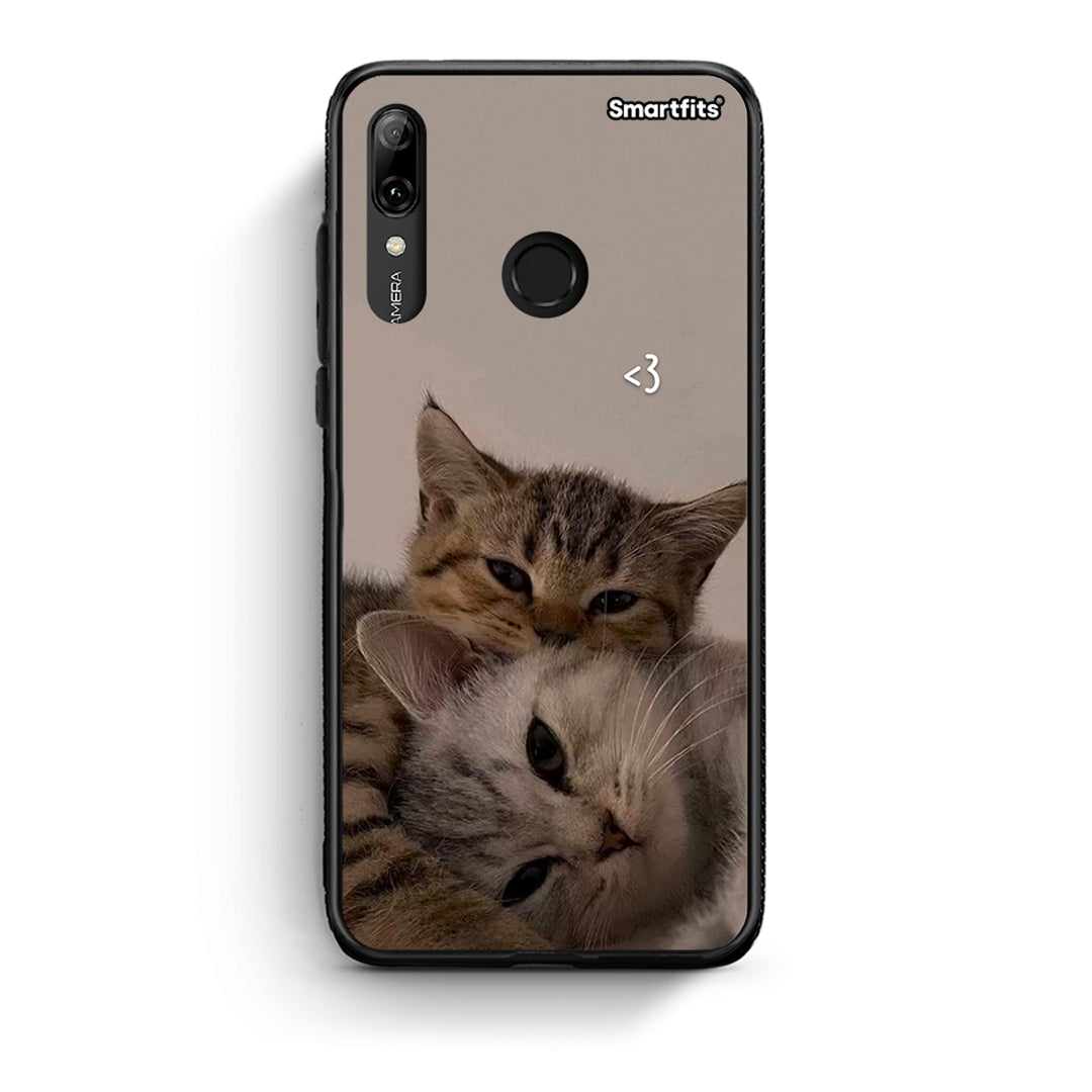 Huawei P Smart 2019 Cats In Love Θήκη από τη Smartfits με σχέδιο στο πίσω μέρος και μαύρο περίβλημα | Smartphone case with colorful back and black bezels by Smartfits