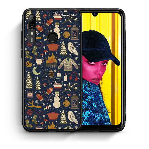 Θήκη Huawei P Smart 2019 Christmas Elements από τη Smartfits με σχέδιο στο πίσω μέρος και μαύρο περίβλημα | Huawei P Smart 2019 Christmas Elements case with colorful back and black bezels