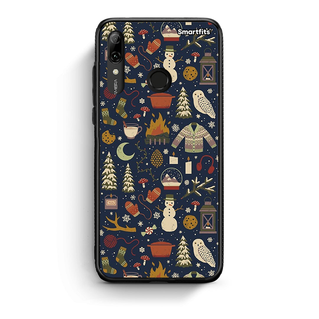 Huawei P Smart 2019 Christmas Elements θήκη από τη Smartfits με σχέδιο στο πίσω μέρος και μαύρο περίβλημα | Smartphone case with colorful back and black bezels by Smartfits