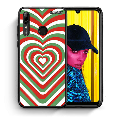 Θήκη Huawei P Smart 2019 Christmas Hearts από τη Smartfits με σχέδιο στο πίσω μέρος και μαύρο περίβλημα | Huawei P Smart 2019 Christmas Hearts case with colorful back and black bezels
