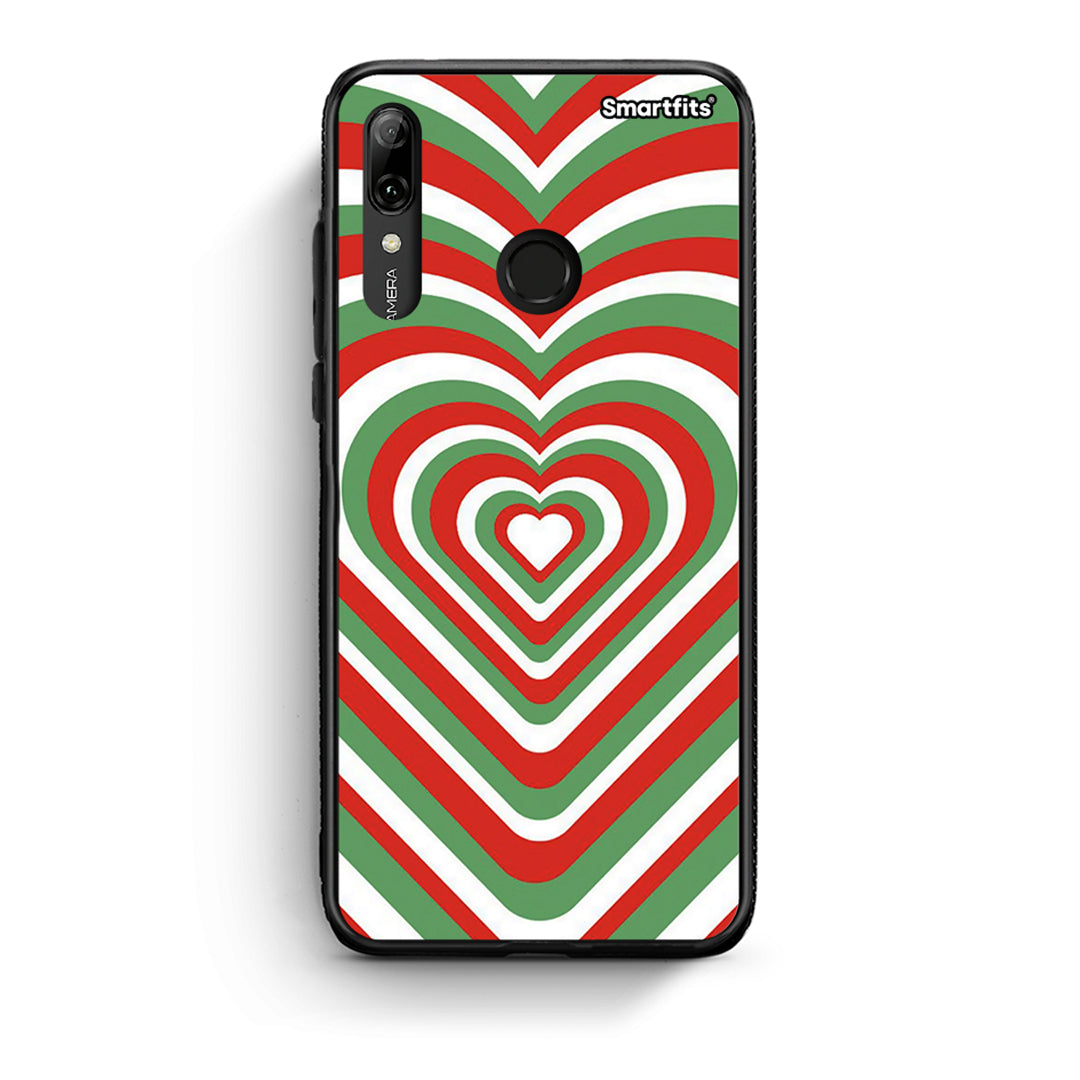 Huawei P Smart 2019 Christmas Hearts θήκη από τη Smartfits με σχέδιο στο πίσω μέρος και μαύρο περίβλημα | Smartphone case with colorful back and black bezels by Smartfits