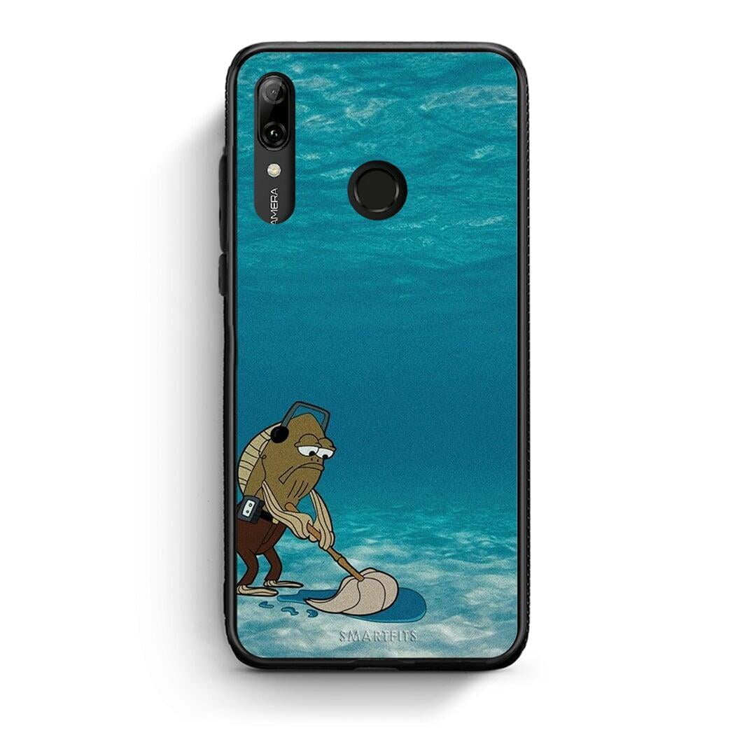Huawei P Smart 2019 Clean The Ocean Θήκη από τη Smartfits με σχέδιο στο πίσω μέρος και μαύρο περίβλημα | Smartphone case with colorful back and black bezels by Smartfits