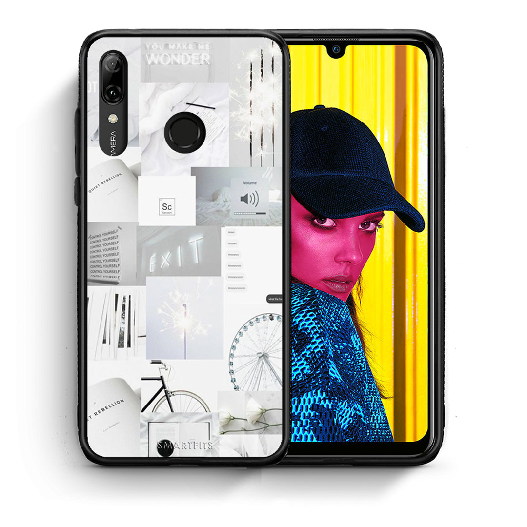 Θήκη Αγίου Βαλεντίνου Huawei P Smart 2019 Collage Make Me Wonder από τη Smartfits με σχέδιο στο πίσω μέρος και μαύρο περίβλημα | Huawei P Smart 2019 Collage Make Me Wonder case with colorful back and black bezels