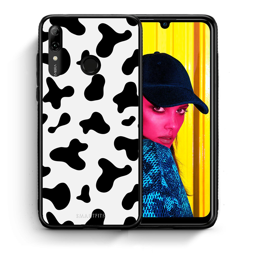 Θήκη Huawei P Smart 2019 Cow Print από τη Smartfits με σχέδιο στο πίσω μέρος και μαύρο περίβλημα | Huawei P Smart 2019 Cow Print case with colorful back and black bezels