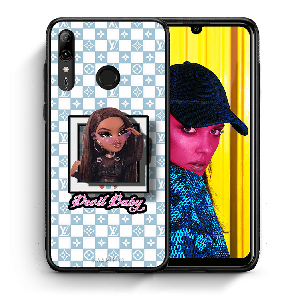 Θήκη Αγίου Βαλεντίνου Huawei P Smart 2019 Devil Baby από τη Smartfits με σχέδιο στο πίσω μέρος και μαύρο περίβλημα | Huawei P Smart 2019 Devil Baby case with colorful back and black bezels