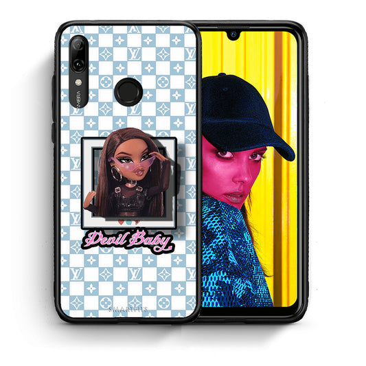 Θήκη Αγίου Βαλεντίνου Huawei P Smart 2019 Devil Baby από τη Smartfits με σχέδιο στο πίσω μέρος και μαύρο περίβλημα | Huawei P Smart 2019 Devil Baby case with colorful back and black bezels