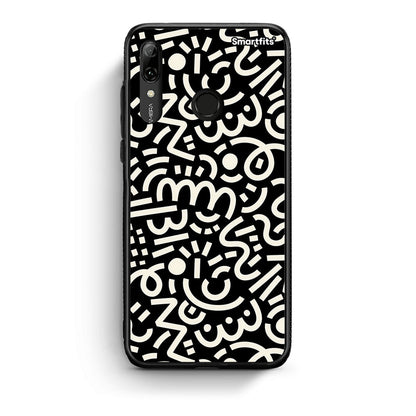 Huawei P Smart 2019 Doodle Art Θήκη από τη Smartfits με σχέδιο στο πίσω μέρος και μαύρο περίβλημα | Smartphone case with colorful back and black bezels by Smartfits