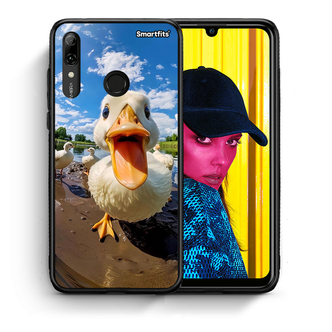 Θήκη Huawei P Smart 2019 Duck Face από τη Smartfits με σχέδιο στο πίσω μέρος και μαύρο περίβλημα | Huawei P Smart 2019 Duck Face case with colorful back and black bezels