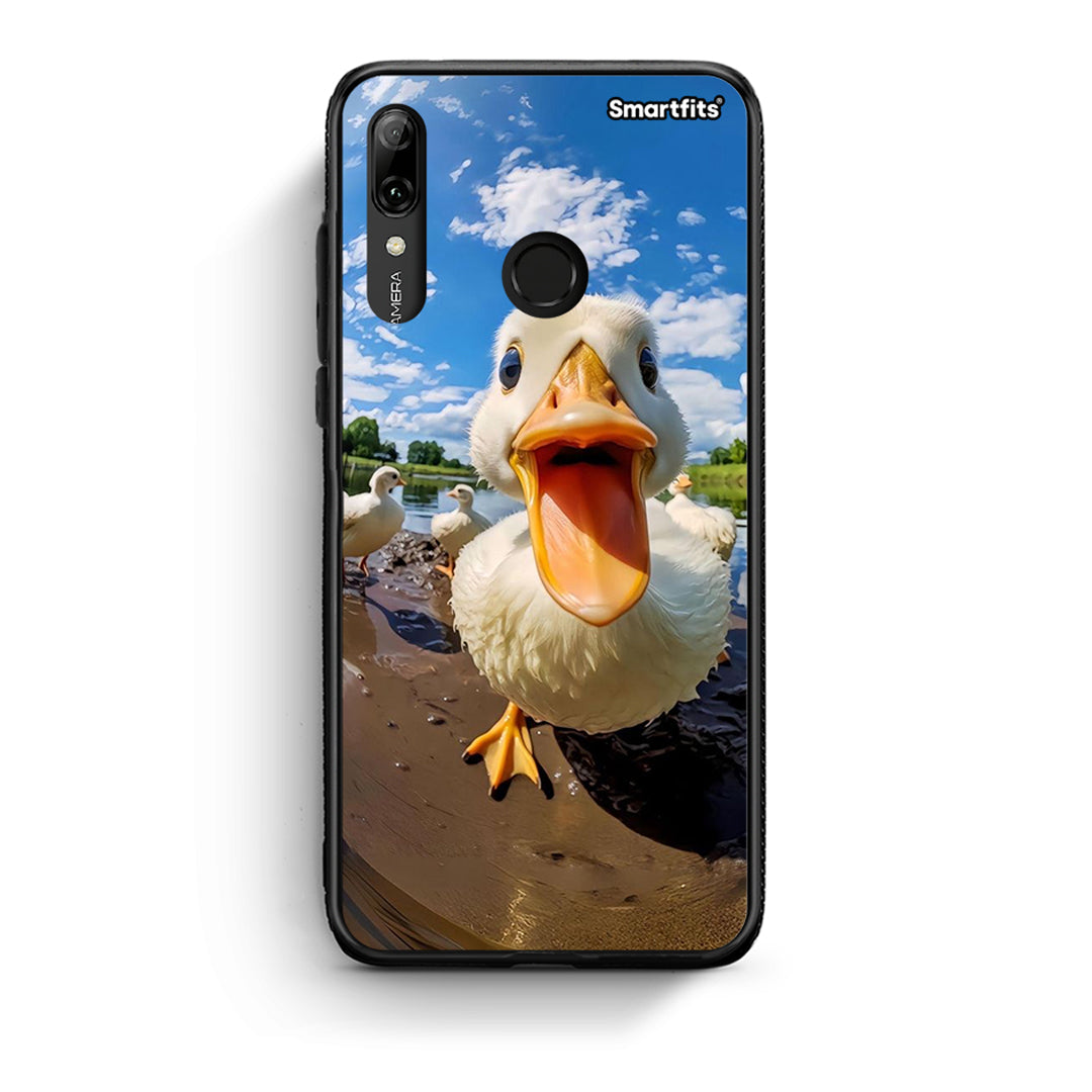 Huawei P Smart 2019 Duck Face θήκη από τη Smartfits με σχέδιο στο πίσω μέρος και μαύρο περίβλημα | Smartphone case with colorful back and black bezels by Smartfits