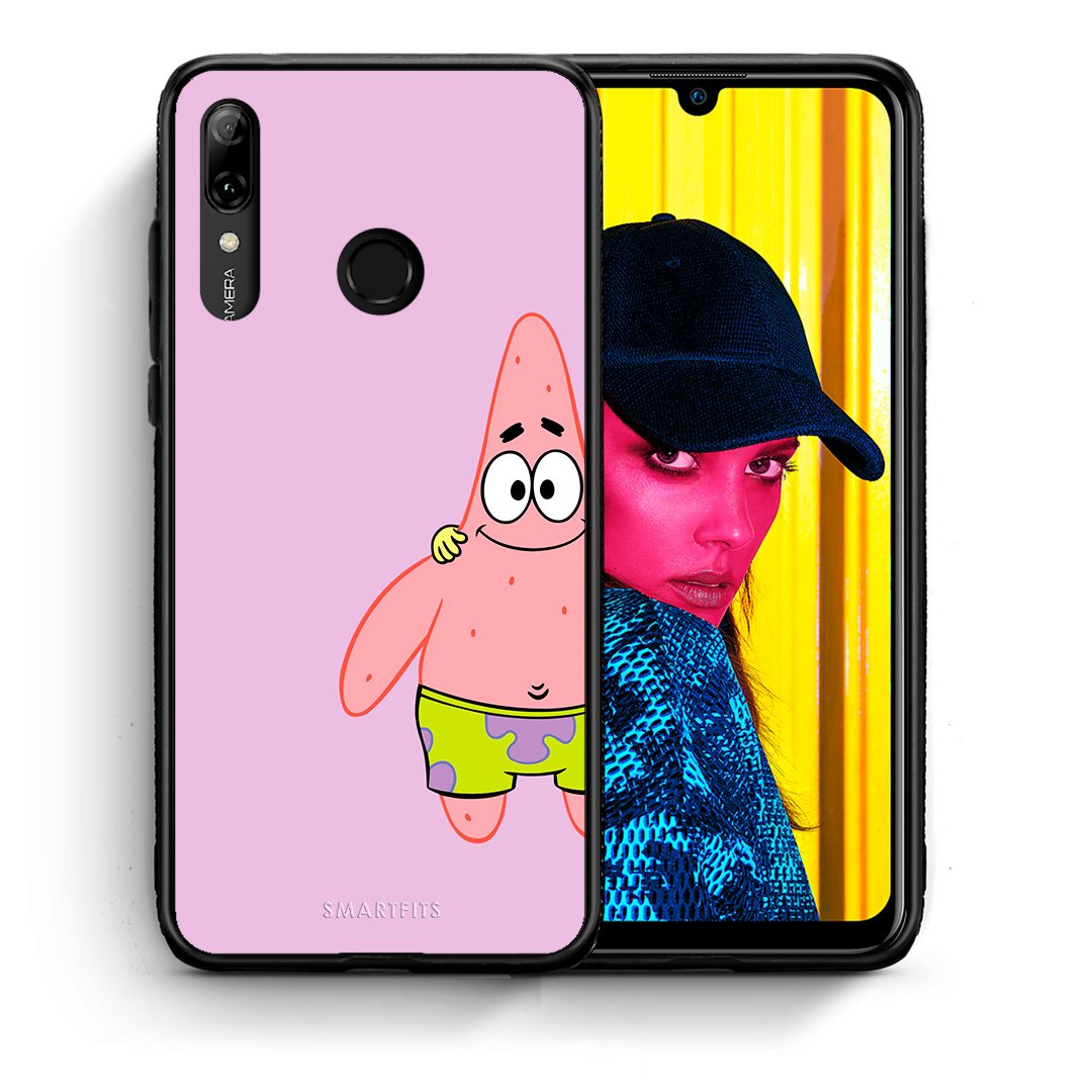 Θήκη Huawei P Smart 2019  Friends Patrick από τη Smartfits με σχέδιο στο πίσω μέρος και μαύρο περίβλημα | Huawei P Smart 2019  Friends Patrick case with colorful back and black bezels