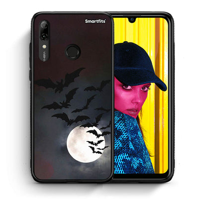 Θήκη Huawei P Smart 2019 Halloween Bat Night από τη Smartfits με σχέδιο στο πίσω μέρος και μαύρο περίβλημα | Huawei P Smart 2019 Halloween Bat Night case with colorful back and black bezels