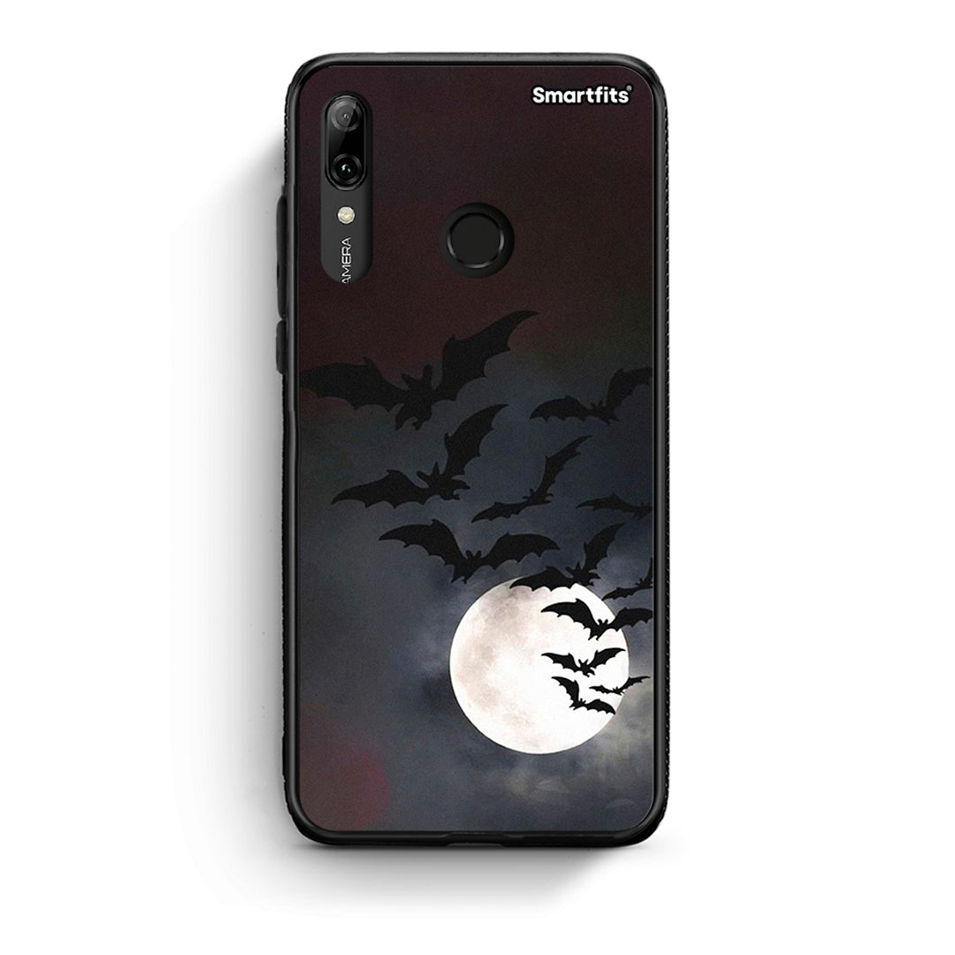 Huawei P Smart 2019 Halloween Bat Night Θήκη από τη Smartfits με σχέδιο στο πίσω μέρος και μαύρο περίβλημα | Smartphone case with colorful back and black bezels by Smartfits