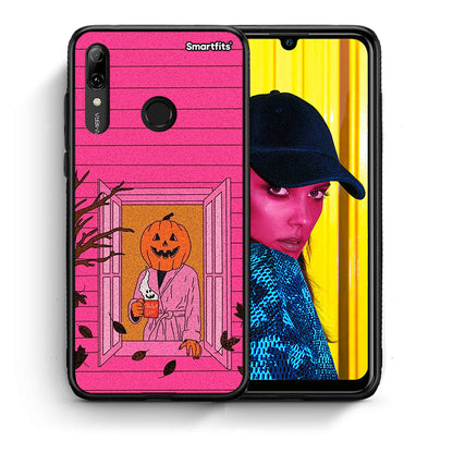 Θήκη Huawei P Smart 2019 Halloween Pumpkin Lady από τη Smartfits με σχέδιο στο πίσω μέρος και μαύρο περίβλημα | Huawei P Smart 2019 Halloween Pumpkin Lady case with colorful back and black bezels