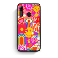 Thumbnail for Huawei P Smart 2019 Hippie Love θήκη από τη Smartfits με σχέδιο στο πίσω μέρος και μαύρο περίβλημα | Smartphone case with colorful back and black bezels by Smartfits