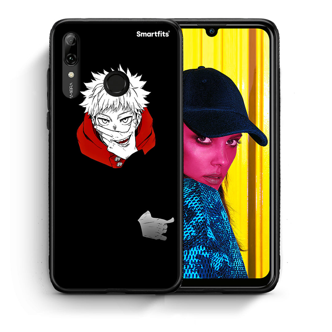 Θήκη Huawei P Smart 2019 Itadori Anime από τη Smartfits με σχέδιο στο πίσω μέρος και μαύρο περίβλημα | Huawei P Smart 2019 Itadori Anime case with colorful back and black bezels