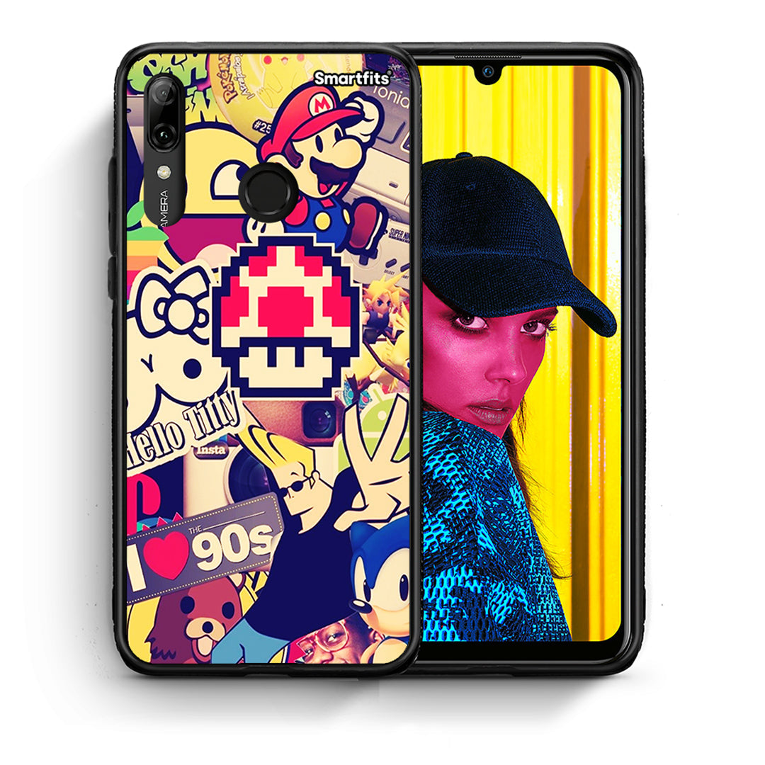 Θήκη Huawei P Smart 2019 Love The 90s από τη Smartfits με σχέδιο στο πίσω μέρος και μαύρο περίβλημα | Huawei P Smart 2019 Love The 90s case with colorful back and black bezels